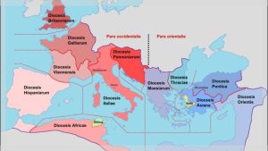 Mappa dell'Impero Romano d'oriente e d'Occidente