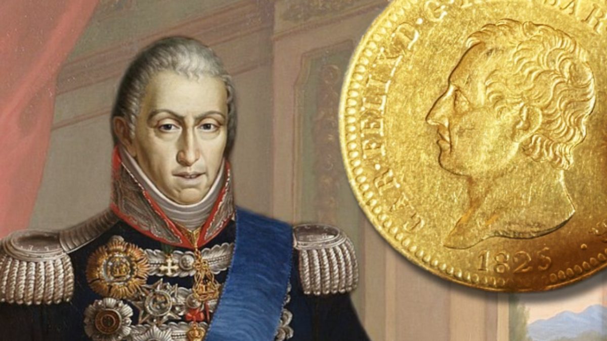 La moneta d'oro di Carlo Felice re di Sardegna