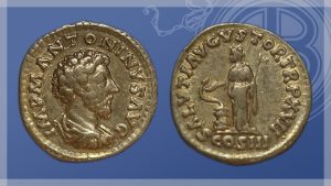 Moneta d'oro di Marco Aurelio
