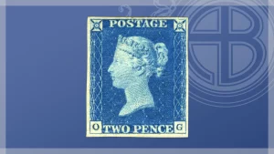 Francobollo inglese 2 Pence Blue