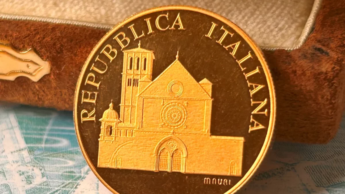 La Basilica di San Francesco d'Assisi sulla moneta d'oro da 100mila lire