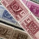 Serie di francobolli Corno di posta filigrana ruota del 1946