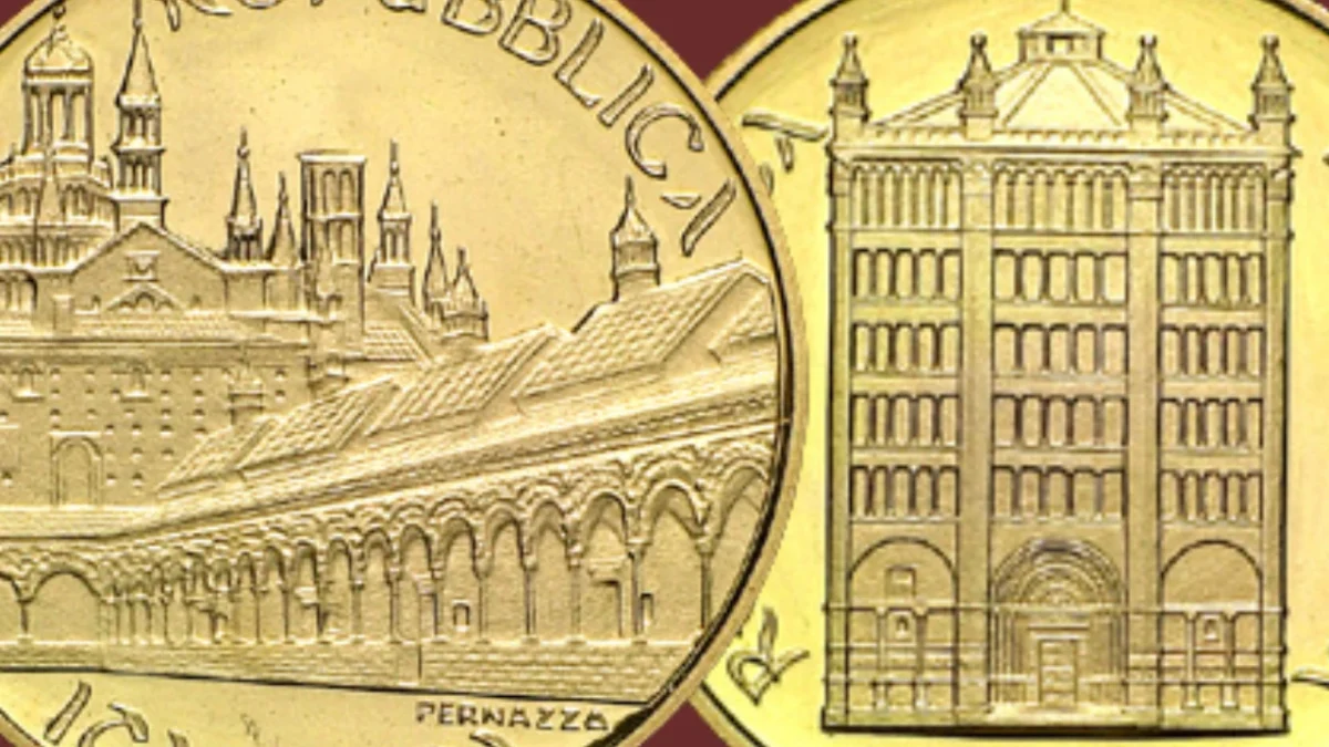 Dittico di monete d'oro del 1996