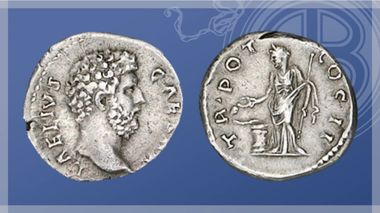 Denario d'argento di Lucio Elio Cesare (monete Antica Roma)